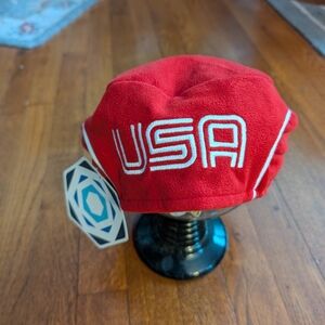 NWT Official Olympic Games USA Red Beanie Torino 2006